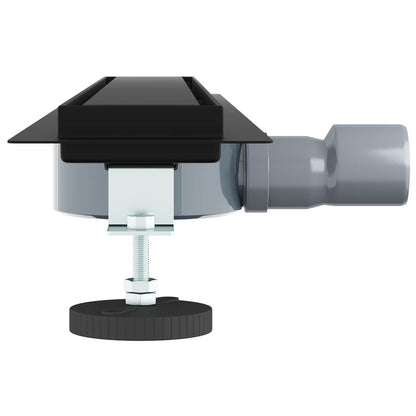 Doucheafvoer 2-In-1 Met 360° Sifon 70 cm Zwart
