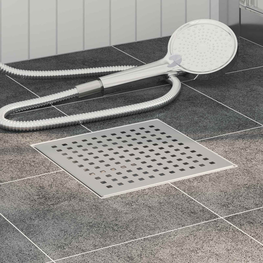 2 in 1 doucheafvoer Zilver 20 x 20 cm Roestvrij staal 304