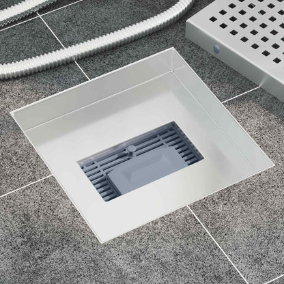 2 in 1 doucheafvoer Zilver 20 x 20 cm Roestvrij staal 304