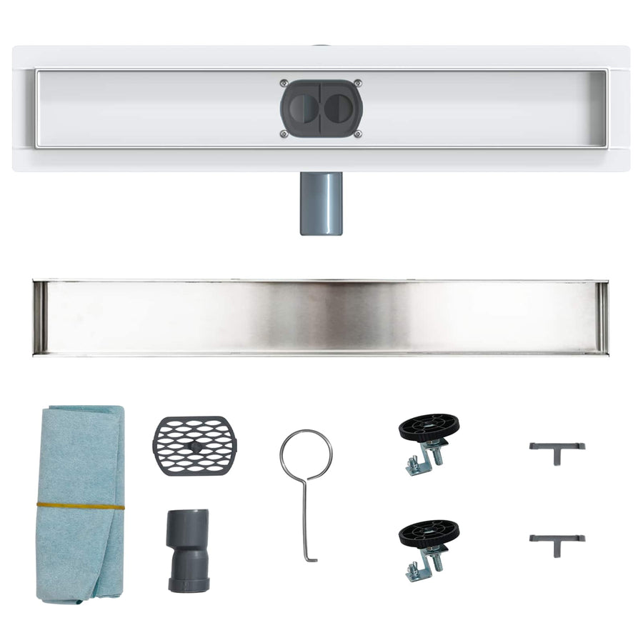 Doucheafvoer 2-in-1 met 360° Sifon Zilver 50 cm
