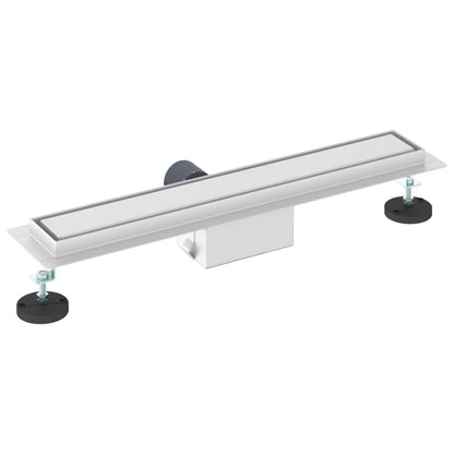 Doucheafvoer met Glazen Deksel Zilver 60 cm Roestvrij staal 304