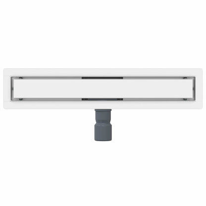 Doucheafvoer met Glazen Deksel Zilver 60 cm Roestvrij staal 304