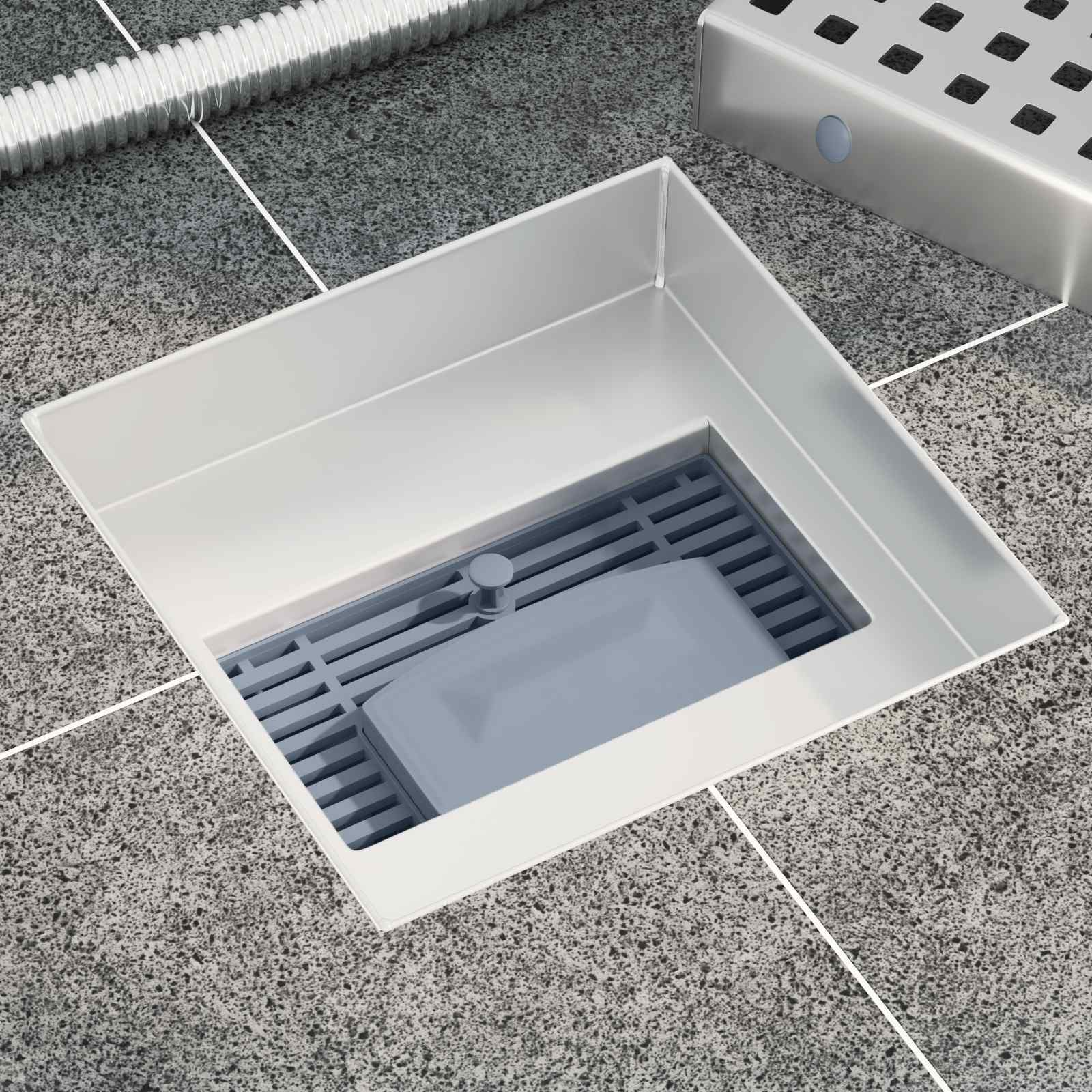2 in 1 doucheafvoer Zilver 15 x 15 cm Roestvrij staal 304