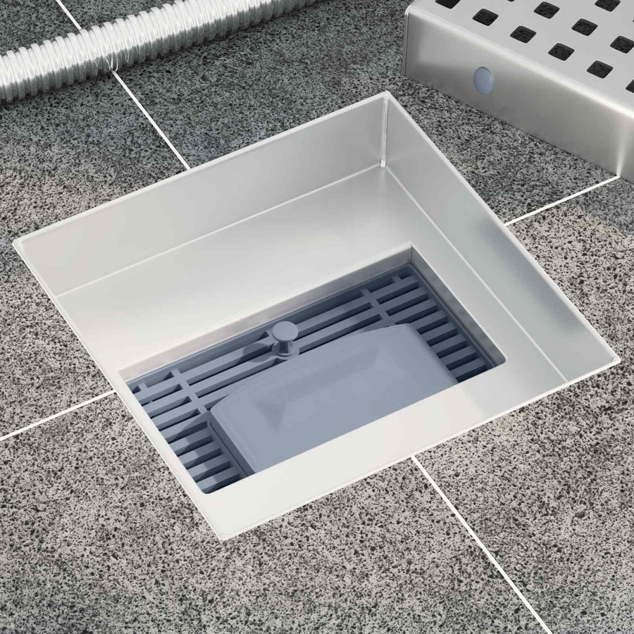 2 in 1 doucheafvoer Zilver 15 x 15 cm Roestvrij staal 304