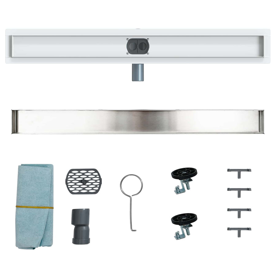 Doucheafvoer 2-in-1 met 360° Sifon Zilver 80 cm