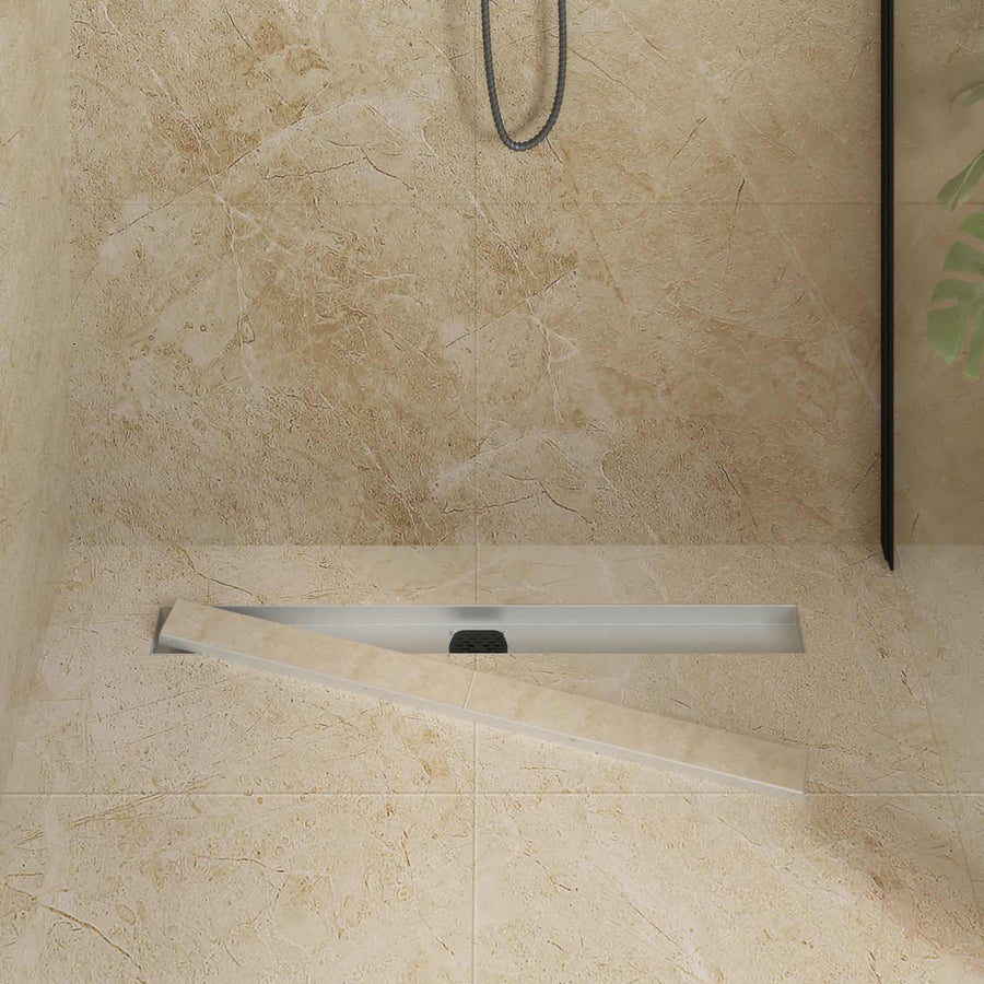 Doucheafvoer 2-in-1 met 360° Sifon Zilver 80 cm