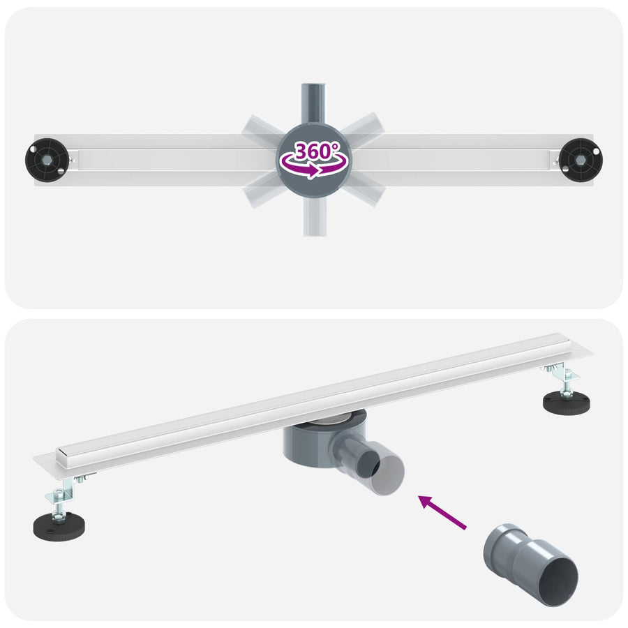 360° Doucheafvoer Met Slank Model Zilver 70 cm