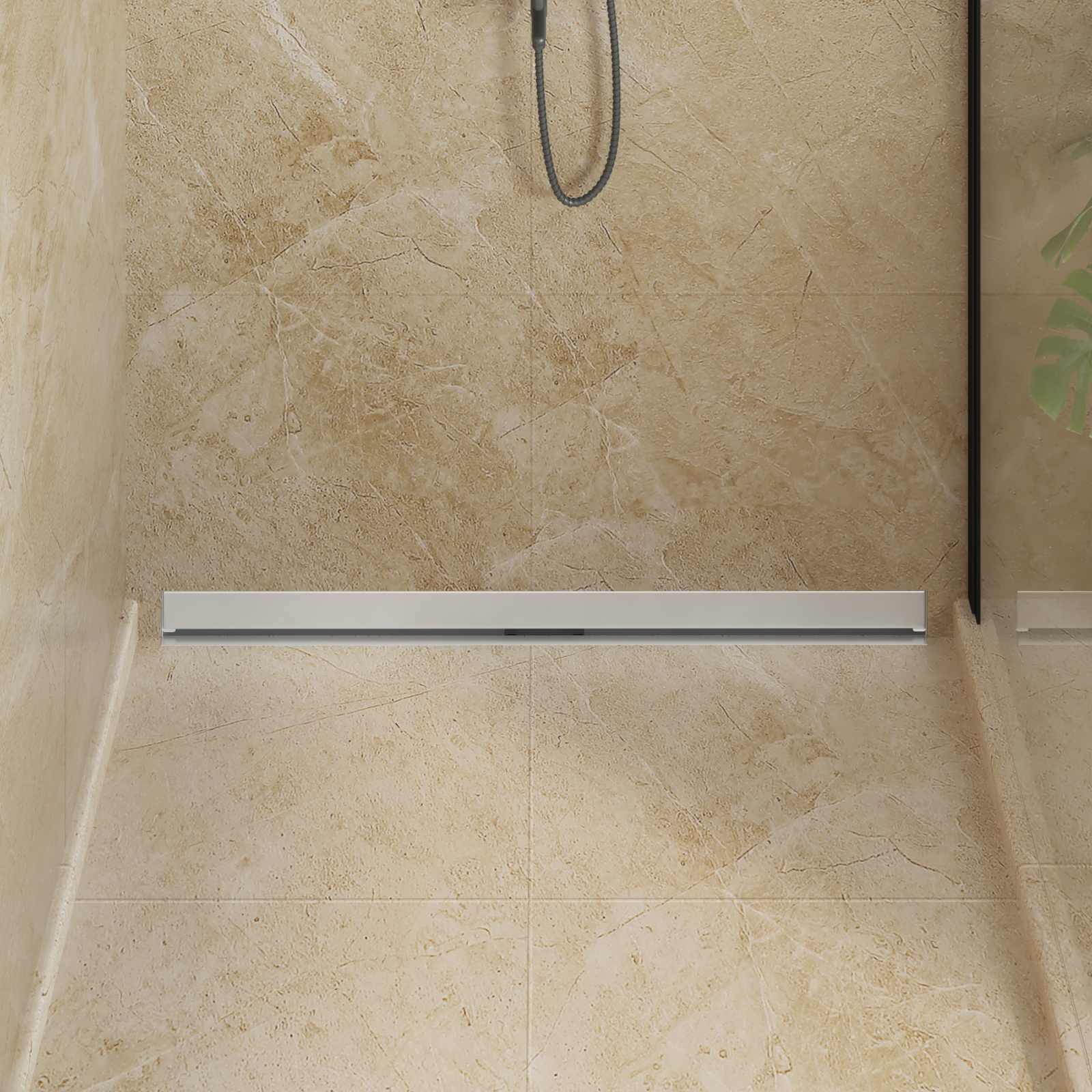 Wandgemonteerde Douche Afvoer Zilver 100 cm Roestvrij staal 304