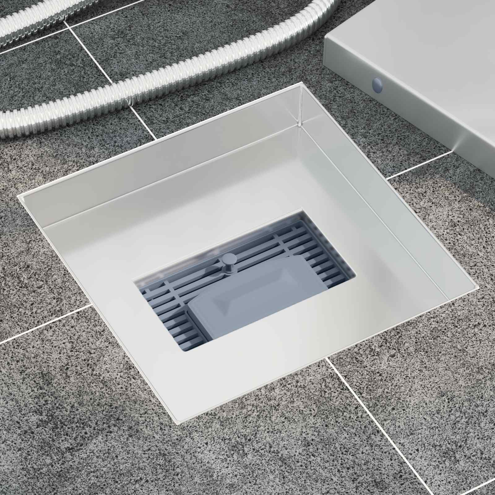 2 in 1 doucheafvoer Zilver 20 x 20 cm Roestvrij staal 304