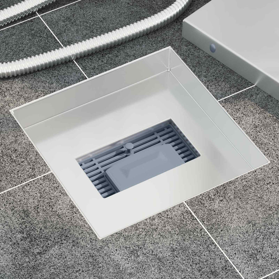 2 in 1 doucheafvoer Zilver 20 x 20 cm Roestvrij staal 304
