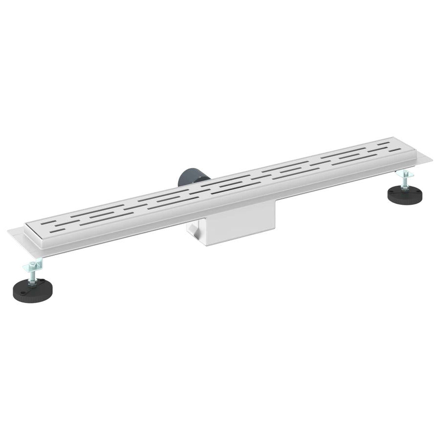 Doucheafvoer met Glazen Deksel Zilver 80 cm Roestvrij staal 304