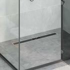Shower Drain Glass Cover with 360° Siphon Black 80 cm