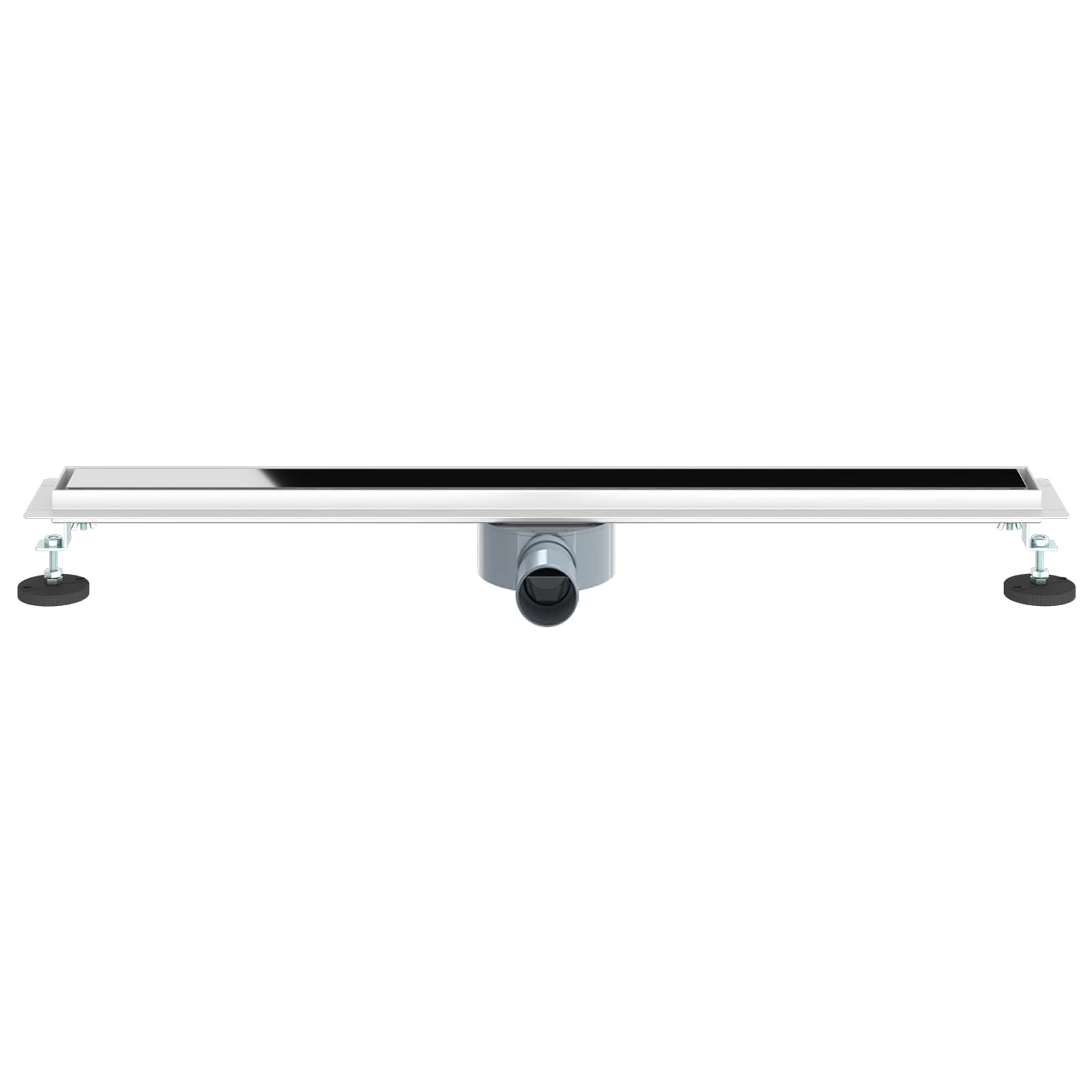 Doucheafvoer Glasdeksel met 360° Sifon Zwart 80 cm