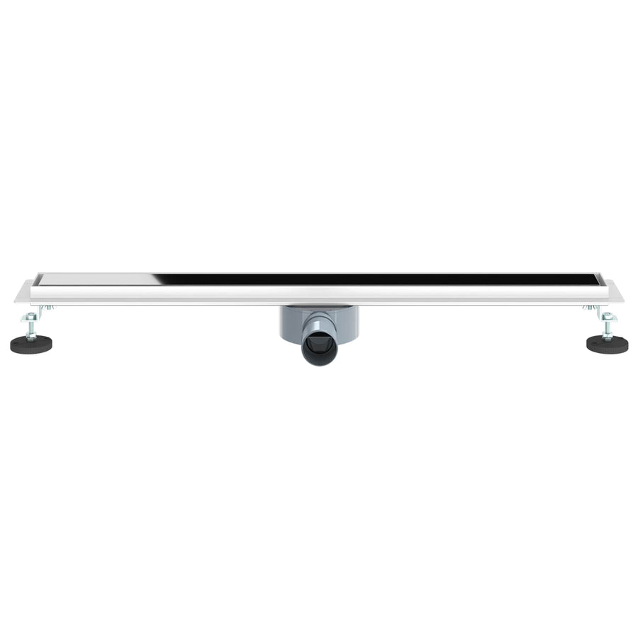 Doucheafvoer Glasdeksel met 360° Sifon Zwart 80 cm