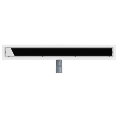 Doucheafvoer Glasdeksel met 360° Sifon Zwart 80 cm