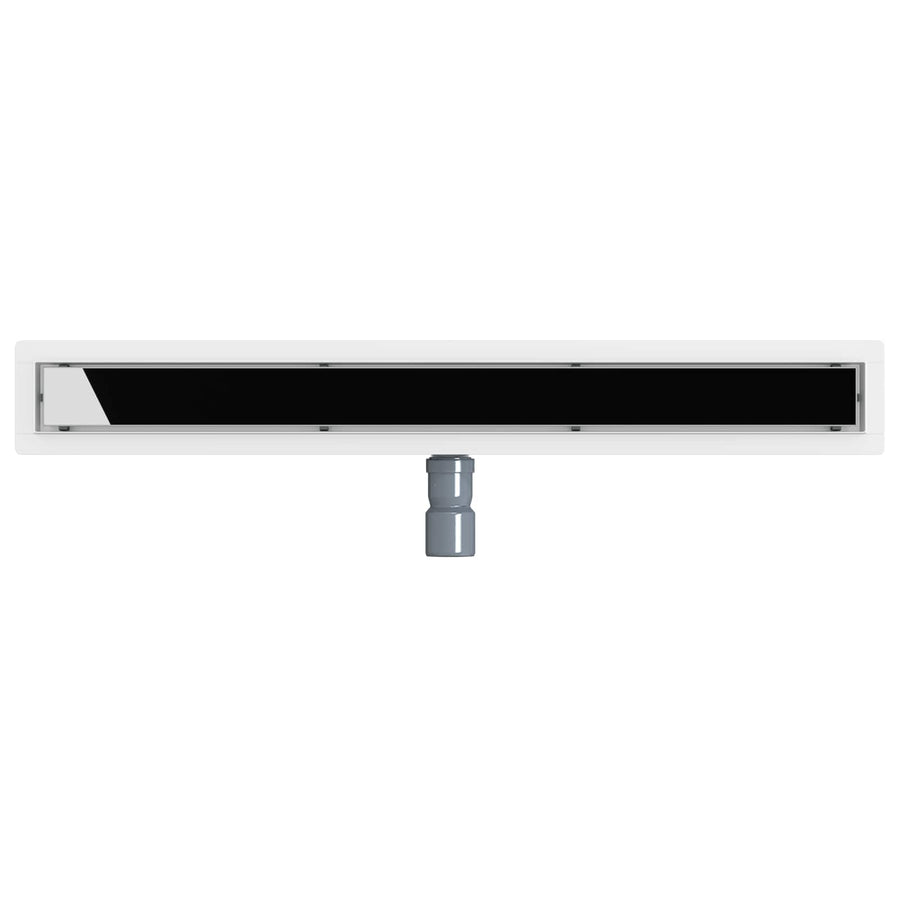 Doucheafvoer Glasdeksel met 360° Sifon Zwart 80 cm