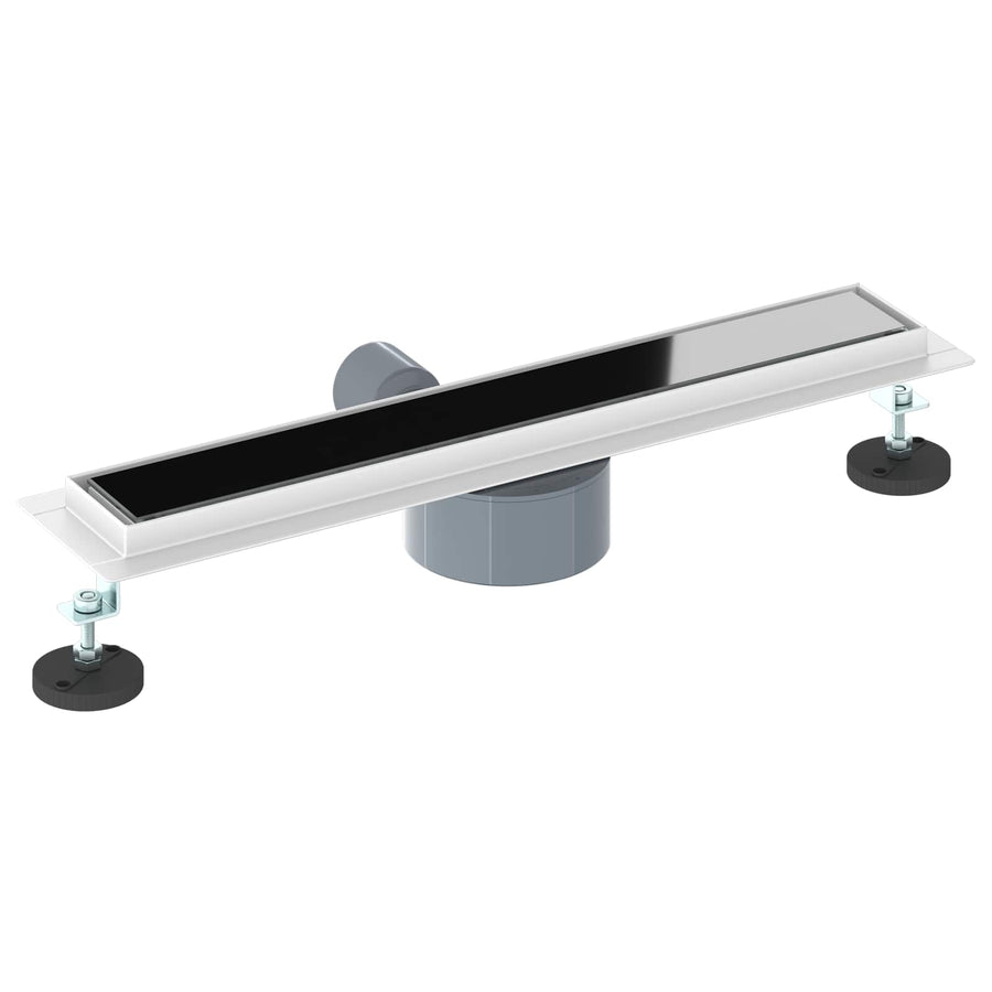 Doucheafvoer Glasdeksel met 360° Sifon Zwart 50 cm