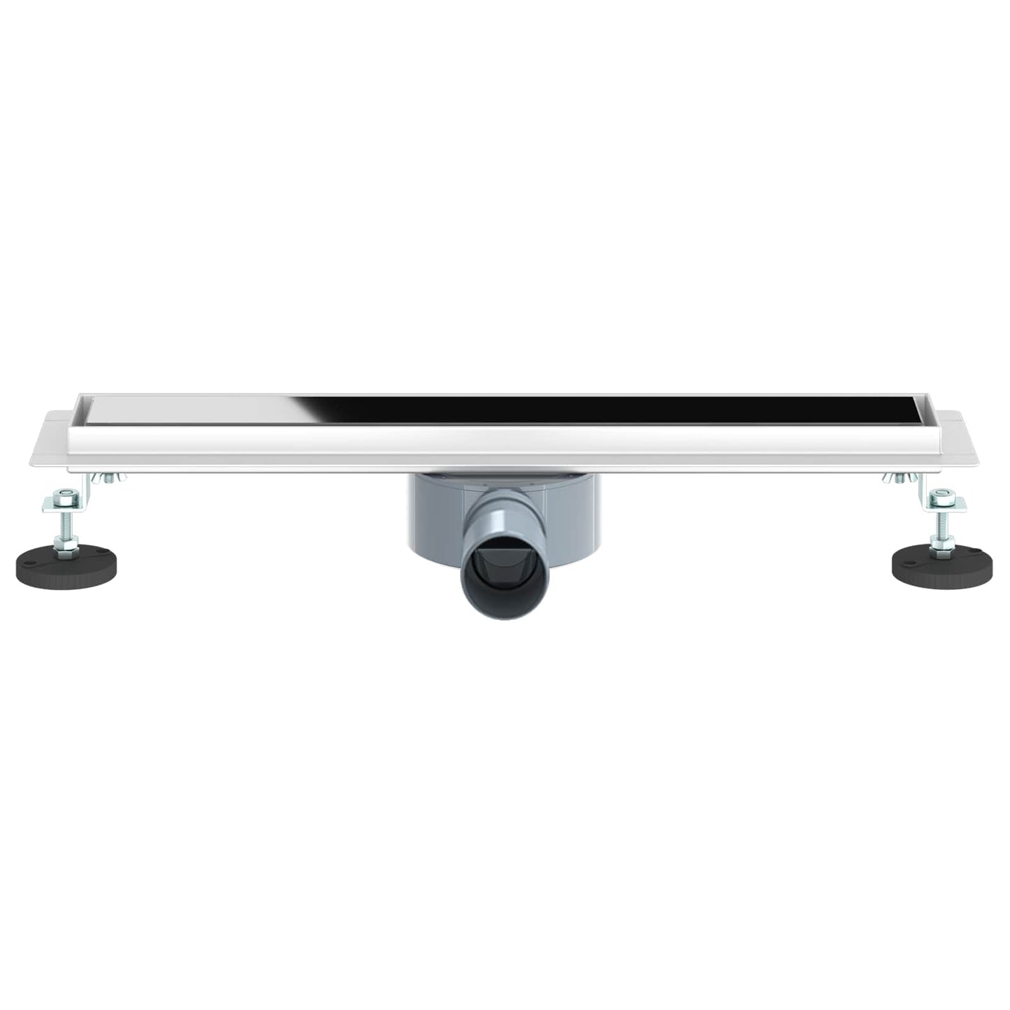 Doucheafvoer Glasdeksel met 360° Sifon Zwart 50 cm