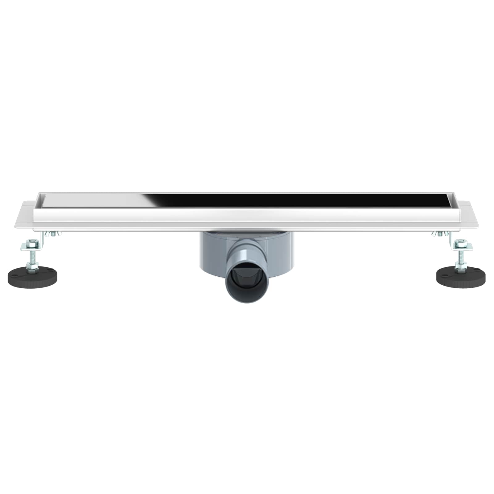Doucheafvoer Glasdeksel met 360° Sifon Zwart 50 cm