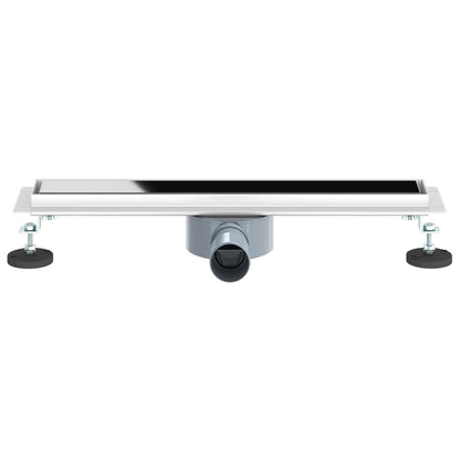 Doucheafvoer Glasdeksel met 360° Sifon Zwart 50 cm
