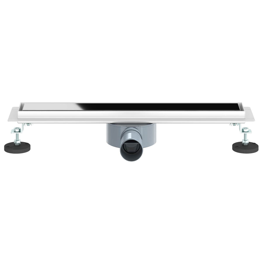 Doucheafvoer Glasdeksel met 360° Sifon Zwart 50 cm