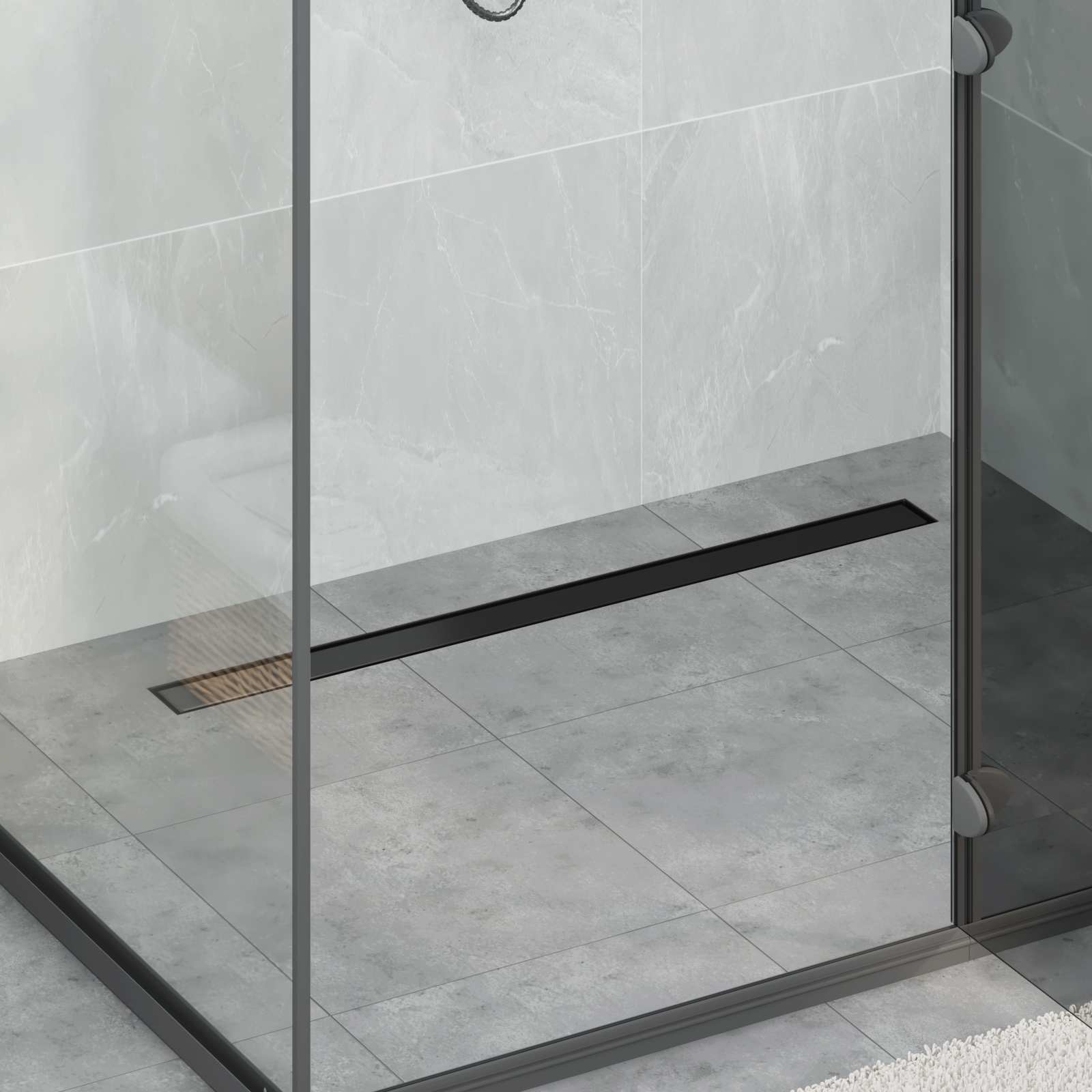 2 In 1 Doucheafvoer Roestvrij Staal 304 90 cm Zwart