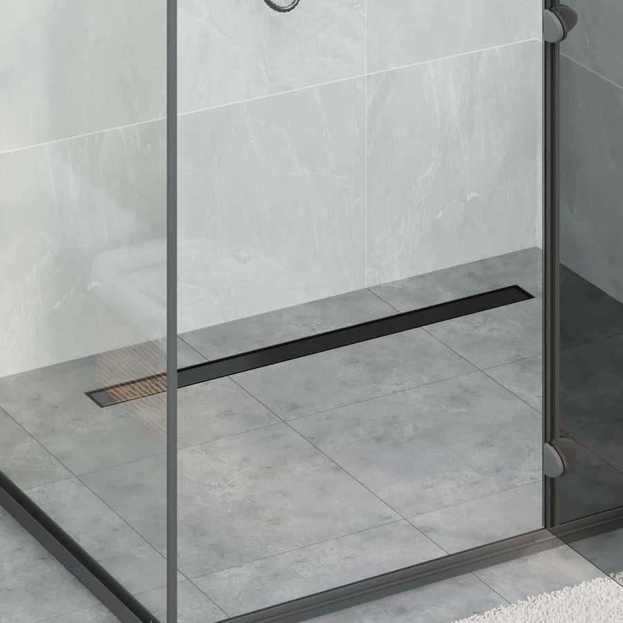 2 In 1 Doucheafvoer Roestvrij Staal 304 90 cm Zwart