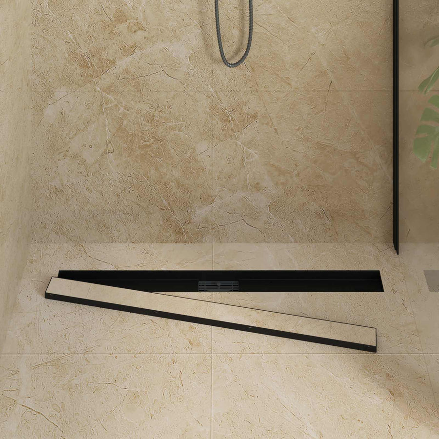 2 In 1 Doucheafvoer Roestvrij Staal 304 90 cm Zwart