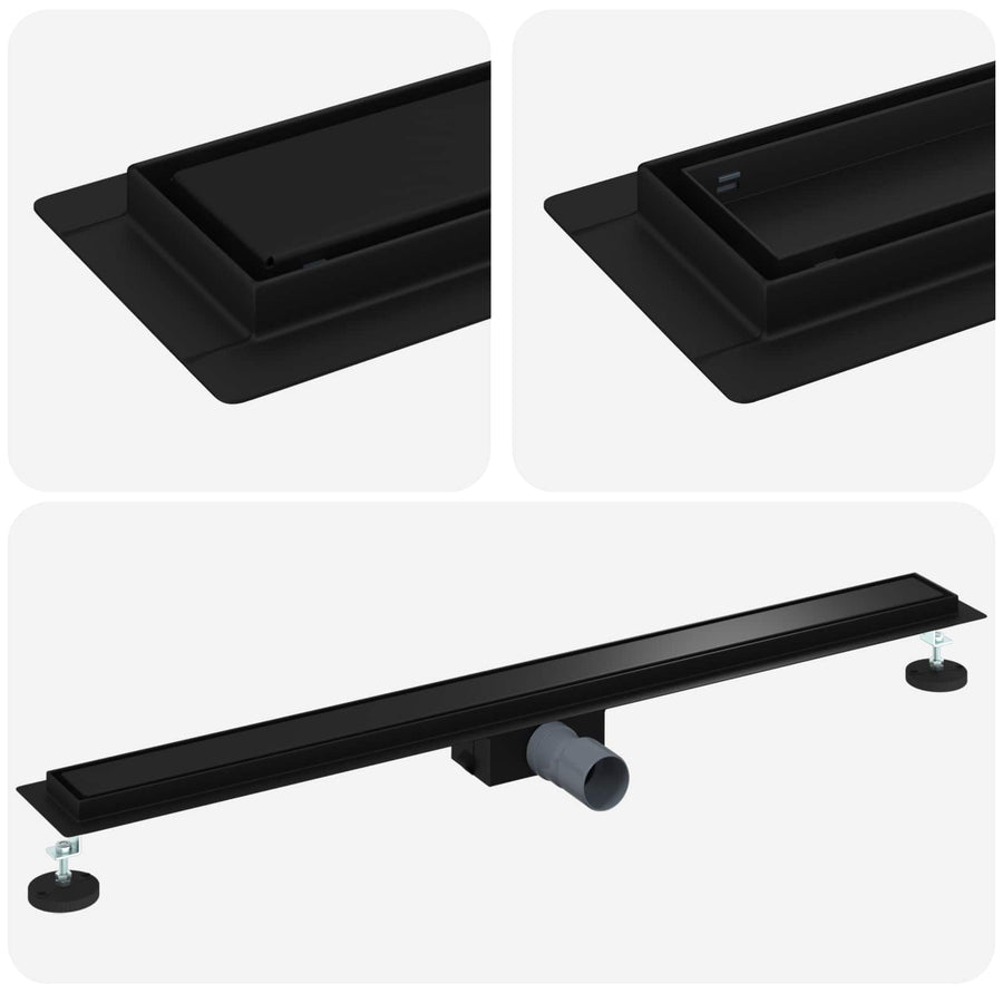 2 In 1 Doucheafvoer Roestvrij Staal 304 90 cm Zwart