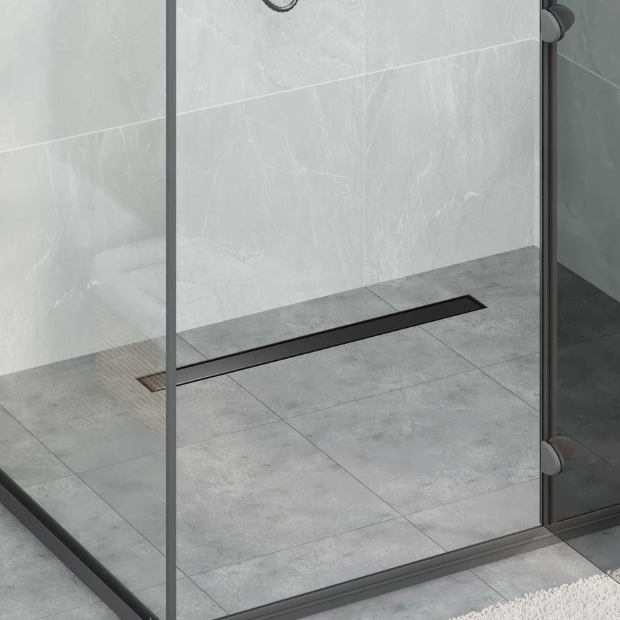 2 In 1 Doucheafvoer Roestvrij Staal 304 80 cm Zwart