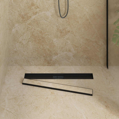 2 In 1 Doucheafvoer Roestvrij Staal 304 80 cm Zwart