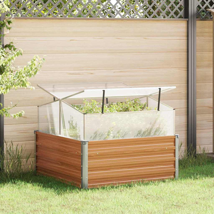 Tuinplanter met kas Licht Bruin 100 x 100 x 77 cm