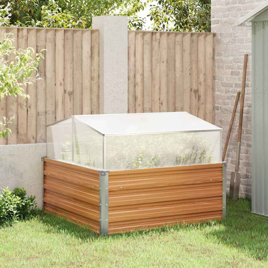 Tuinplanter met kas Licht Bruin 100 x 100 x 77 cm