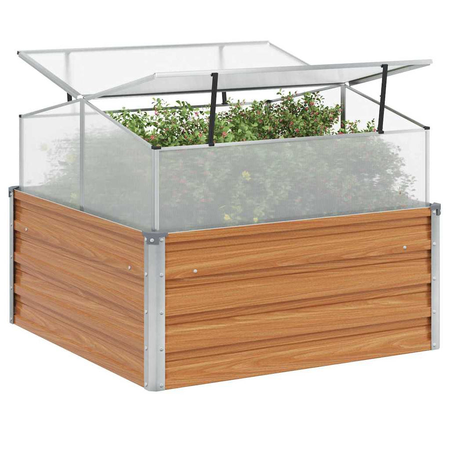 Tuinplanter met kas Licht Bruin 100 x 100 x 77 cm