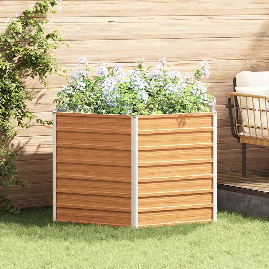 Verhoogd Tuinbed Licht Bruin 129 x 129 x 77 cm