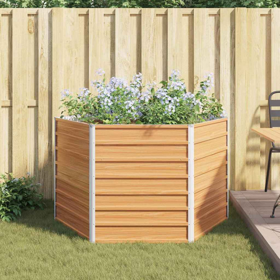Verhoogd Tuinbed Licht Bruin 129 x 129 x 77 cm
