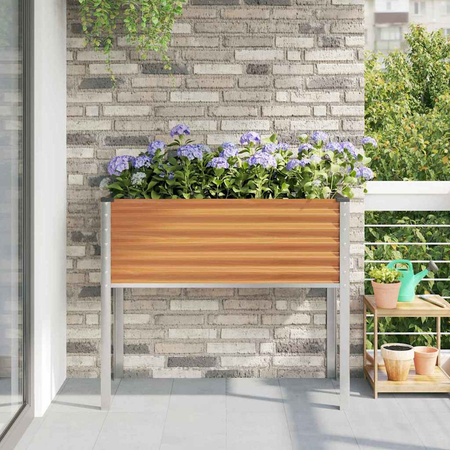 Tuin Bloempot Licht Bruin Houtlook
