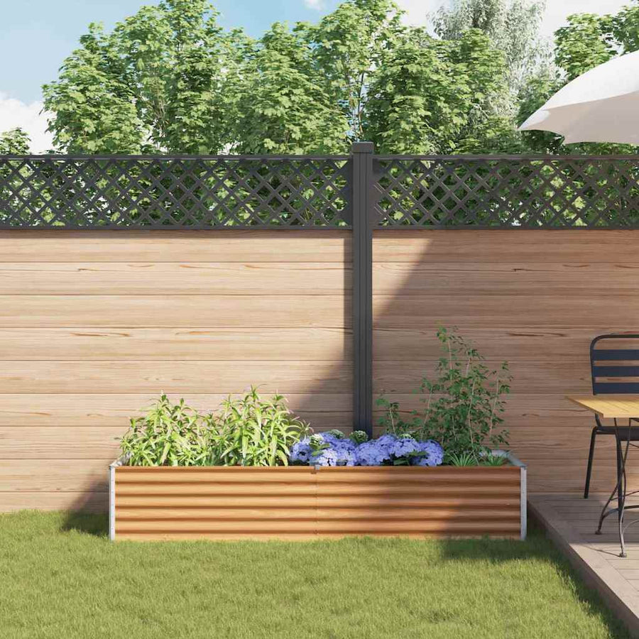 Verhoogde plantenbak 195 x 50 x 36 cm Gegalvaniseerd staal