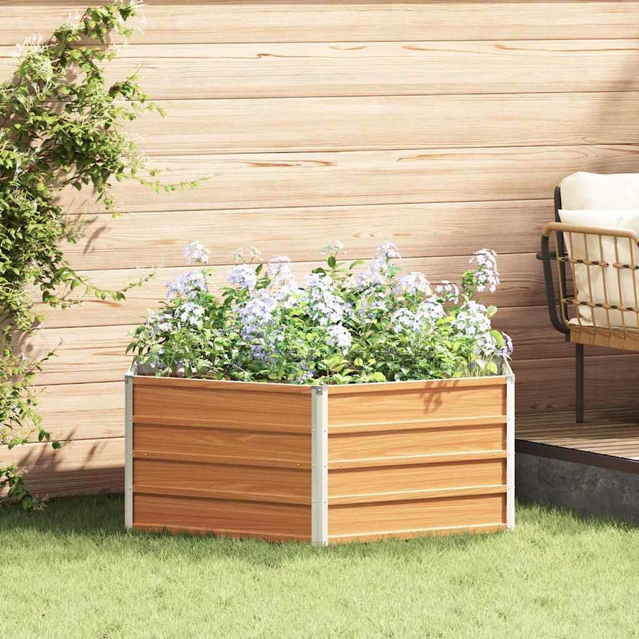 Verhoogd Tuinbed Hout Uiterlijk 129 x 129 x 45 cm