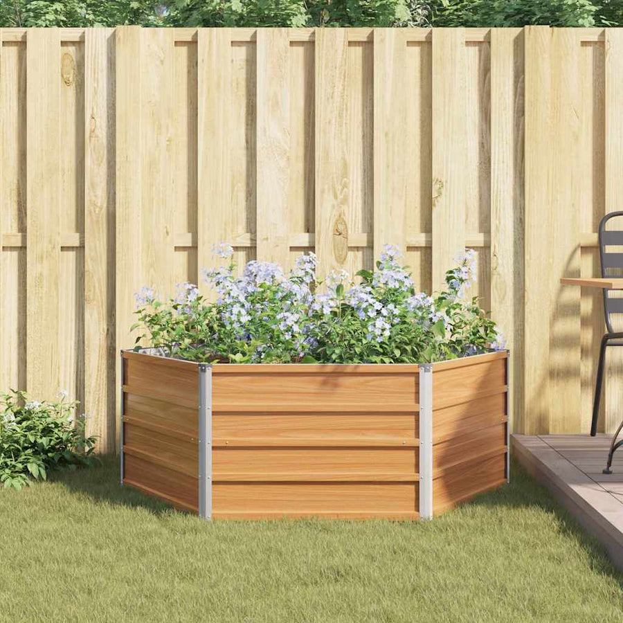 Verhoogd Tuinbed Hout Uiterlijk 129 x 129 x 45 cm