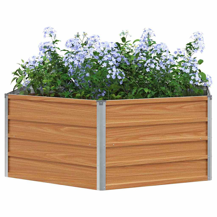 Verhoogd Tuinbed Hout Uiterlijk 129 x 129 x 45 cm