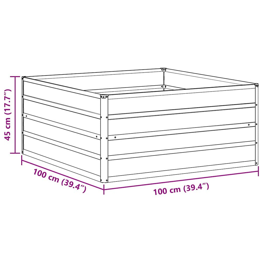 Verhoogde plantenbak Licht Bruin 100 x 100 x 45 cm