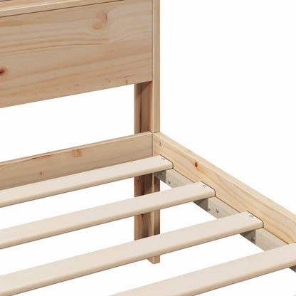 Bedframe met hoofdeinde Bruin 200 x 200 cm Massief grenenhout