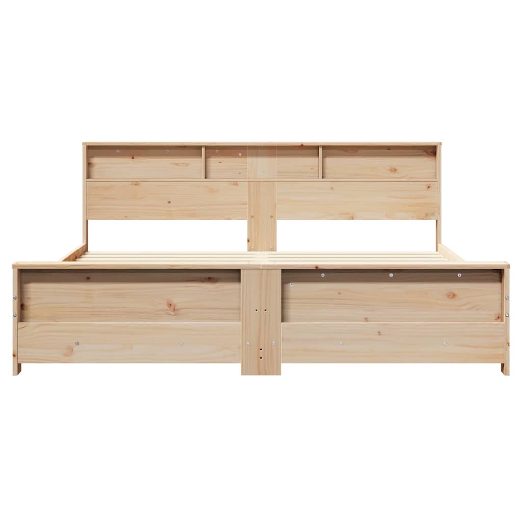 Bedframe met hoofdeinde Bruin 200 x 200 cm Massief grenenhout