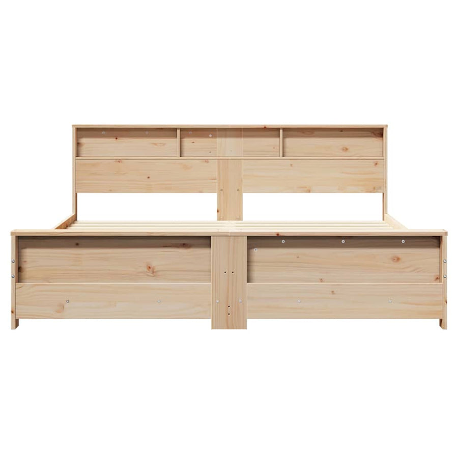 Bedframe met hoofdeinde Bruin 200 x 200 cm Massief grenenhout