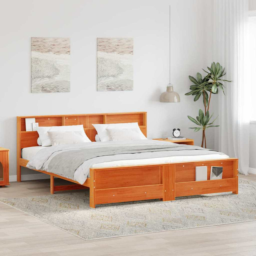 Bedframe Wasbruin 200 x 200 cm Massief grenenhout