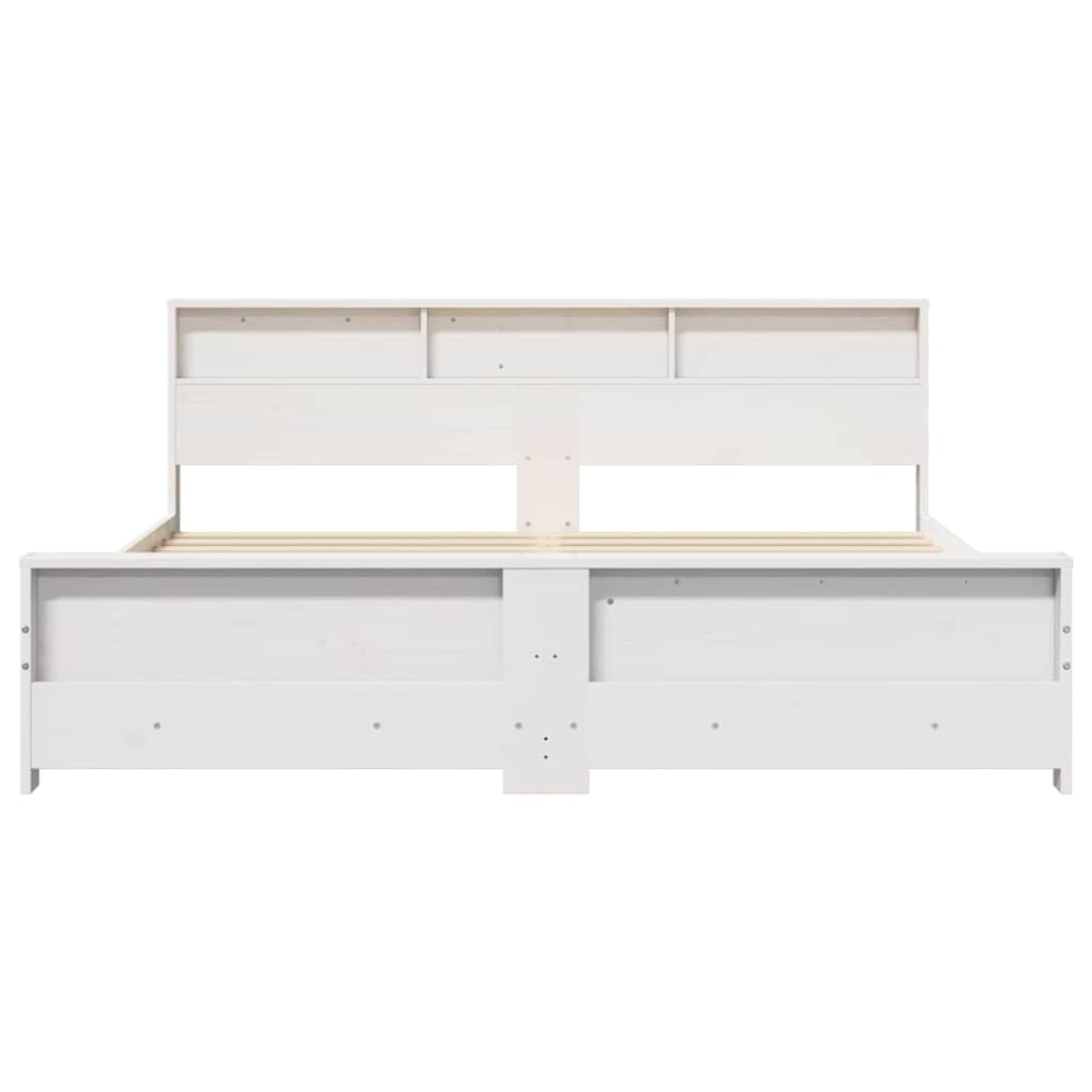 Bedframe met hoofdeinde Wit 180 x 200 cm Massief grenenhout