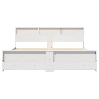 Bedframe met hoofdeinde Wit 180 x 200 cm Massief grenenhout