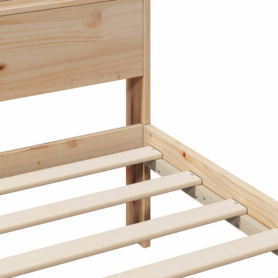 Bedframe met hoofdeinde Bruin 160 x 200 cm Massief grenenhout
