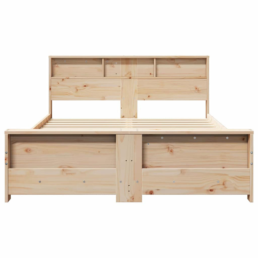 Bedframe met hoofdeinde Bruin 160 x 200 cm Massief grenenhout